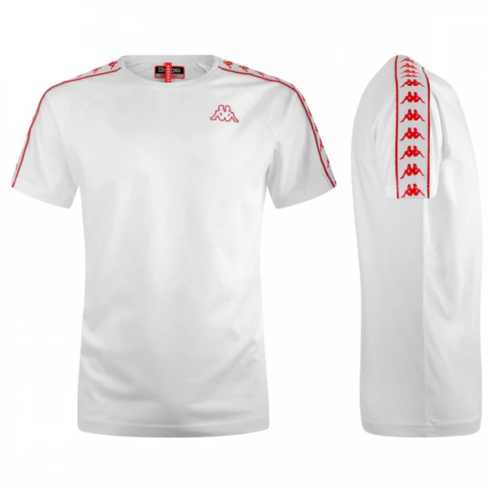 Kappa - T-shirt Banda Coen Slim White Red MC