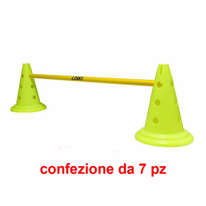 Liski - Set 7 PEZZI Ostacolo 2 Coni + Traversina