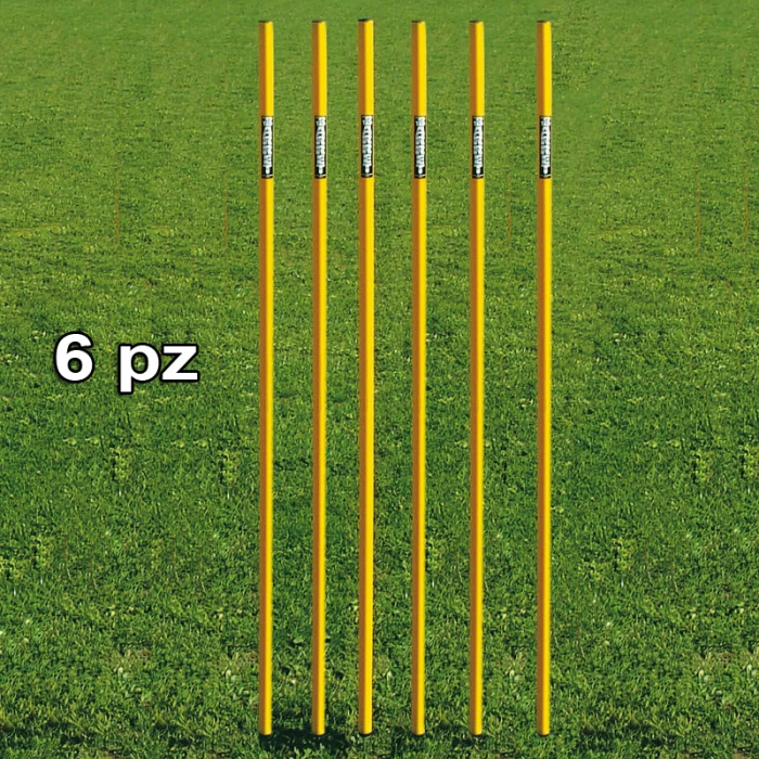 Barret - 6 PZ Paletti Professional con Puntale cm 170 - PVC D= 32 mm Giallo