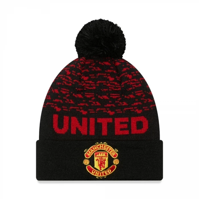 New Era - Manchester United Black Bobble Beanie Hat