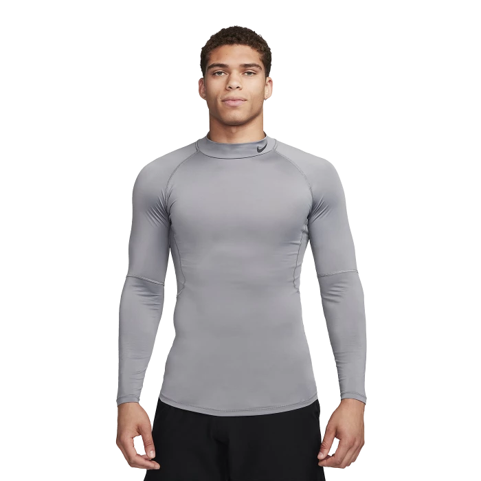Nike - Fitness Mock-Neck  Jersey Pro Grey LS