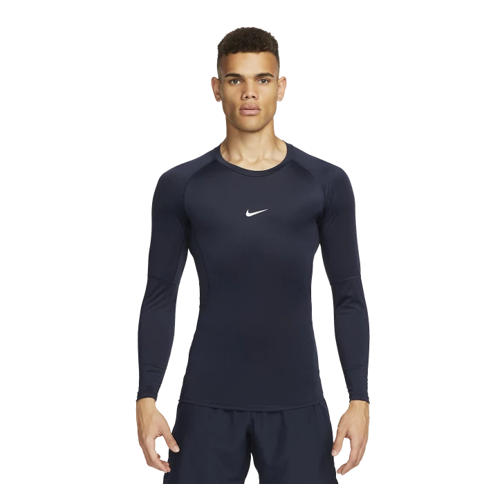 Nike - Fitness Jersey Pro Blu Navy LS